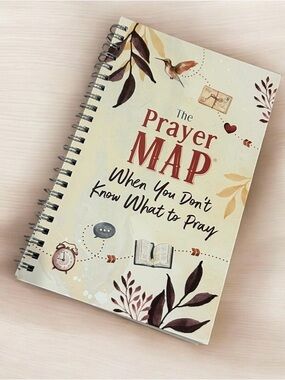Barbour Prayer Map Spiral Notebook in Cream and Brown